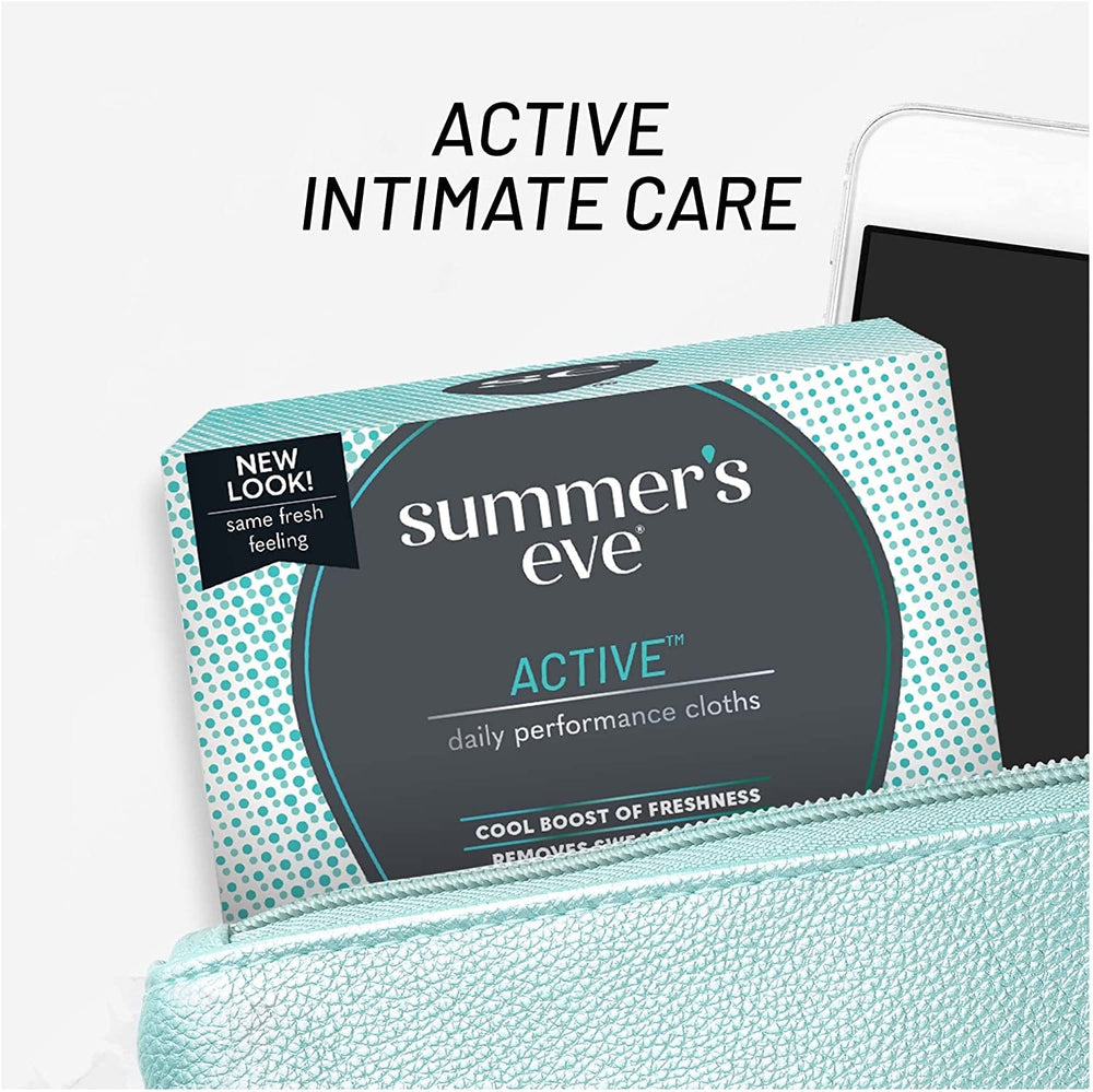 Summer's Eve Active Daily Performance Wipes 4-pack packaging visual