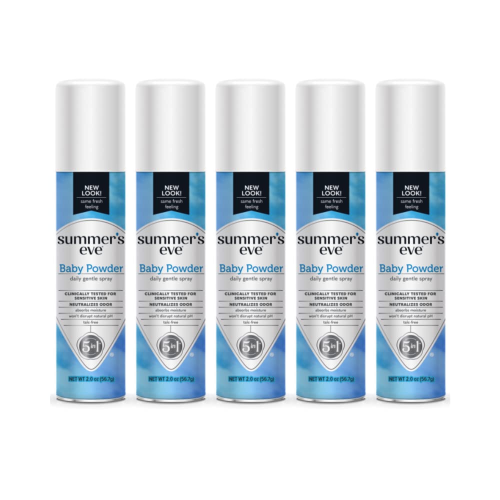 Summer's Eve Baby Powder spray bottle front view for daily freshness