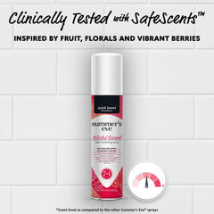 Close-up of Blissful Escape SafeScent label with fruit-inspired fragrance