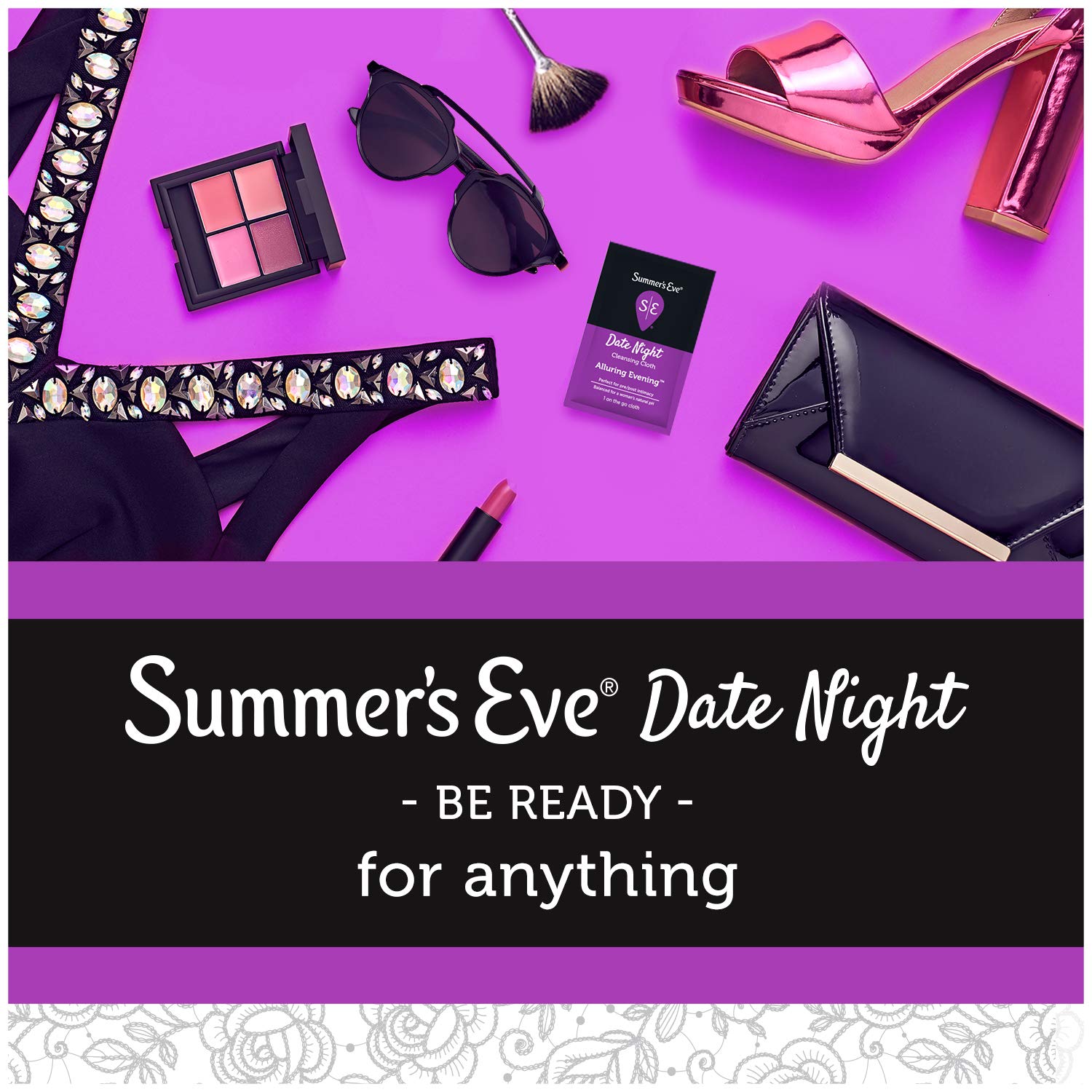Summer's Eve Date Night cleansing cloths are dye-free and parabens-free for sensitive skin.