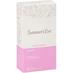 Summer's Eve Island Splash nozzle close-up demonstrates Comfortip for easy application