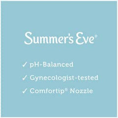 Summer's Eve Douche X-Cleansing Twin bottle back highlights gynecologist-tested, cruelty-free care.