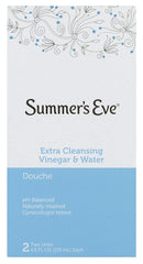 Summer's Eve Extra Cleansing Vinegar & Water Douche bottle shows a gentle, refreshing design