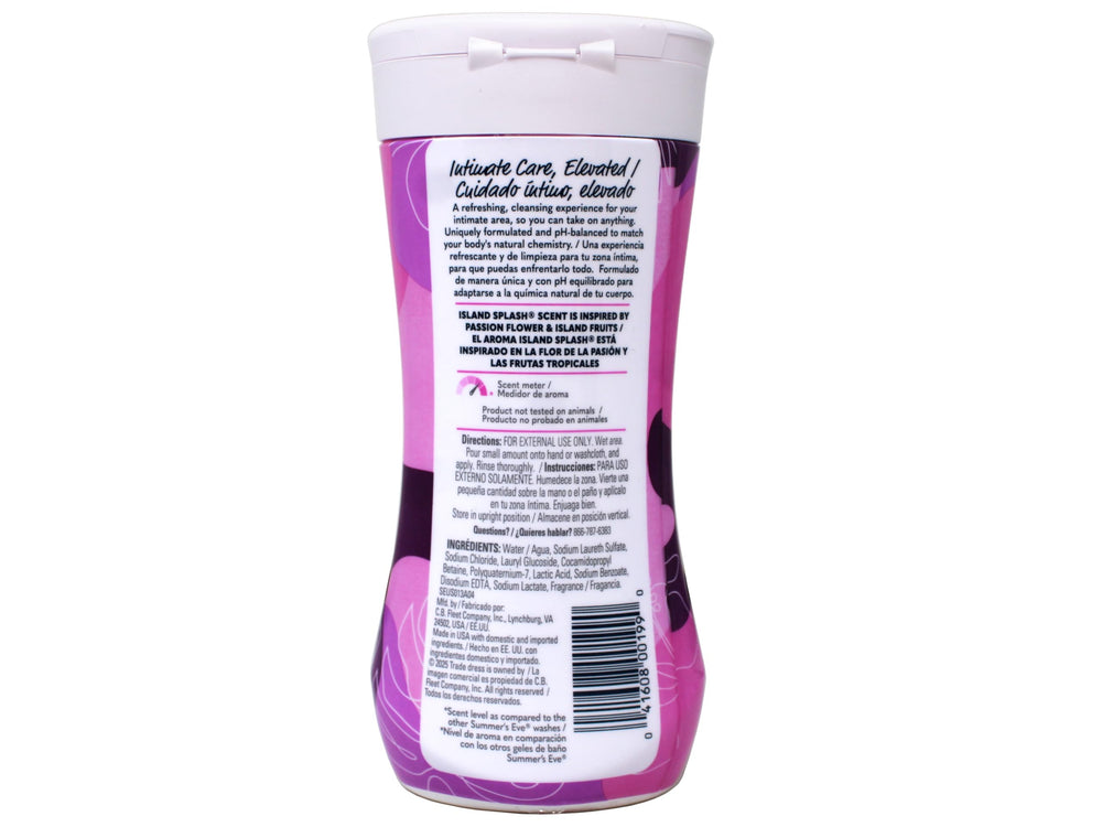 Summer's Eve Island Splash hypoallergenic formula supports sensitive skin care.