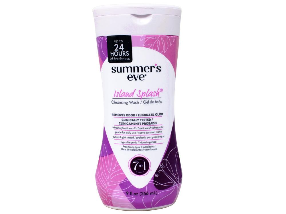 Summer's Eve Island Splash in shower scene for refreshing cleansing