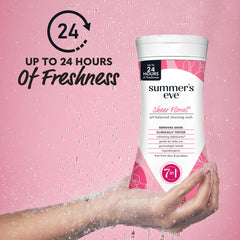 Foamy lather from Summer's Eve Sheer Floral wash provides gentle cleansing