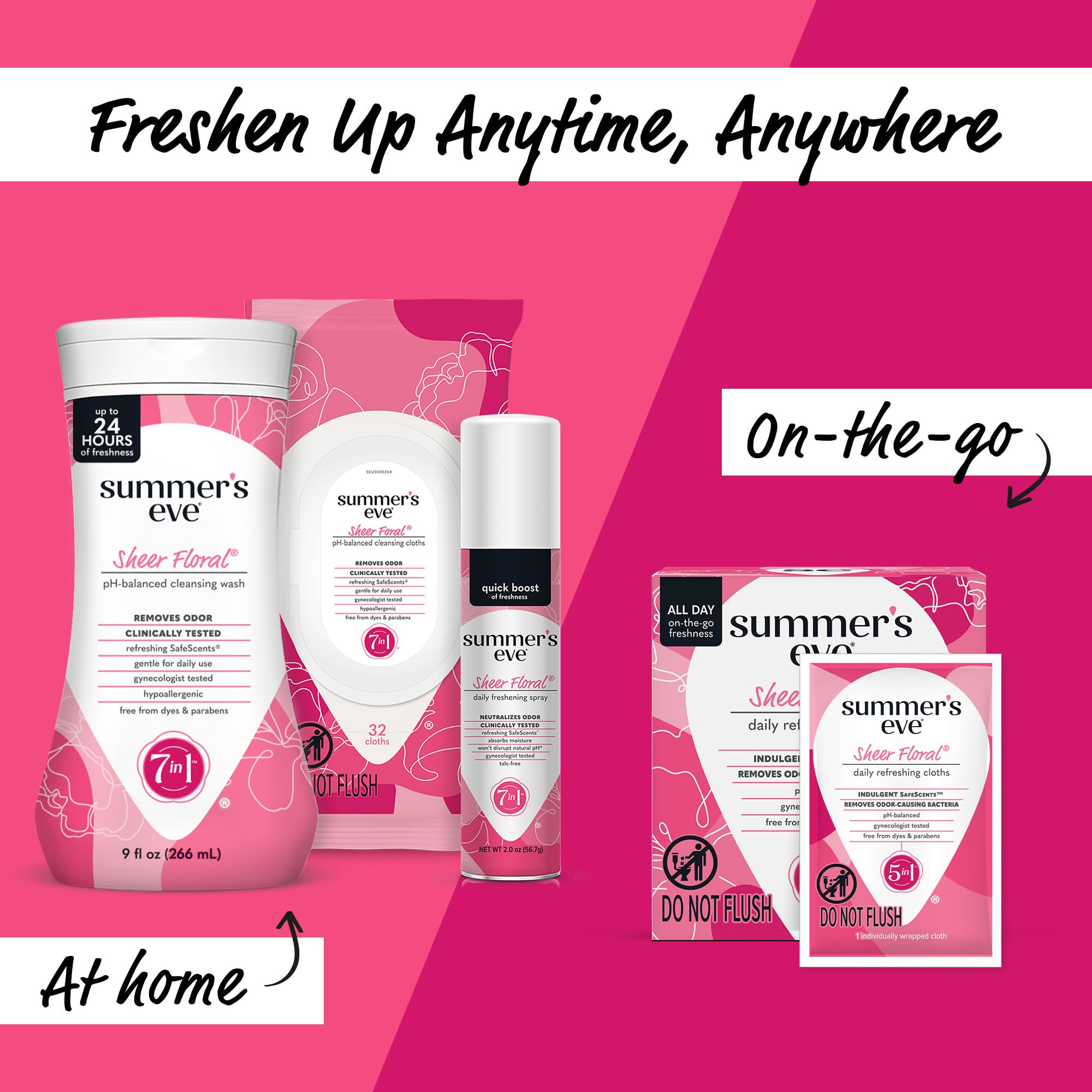 Label highlights gynecologist tested and dye free in Summer's Eve wash