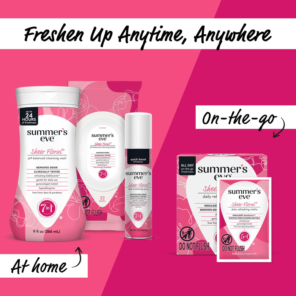 Label highlights gynecologist tested and dye free in Summer's Eve wash