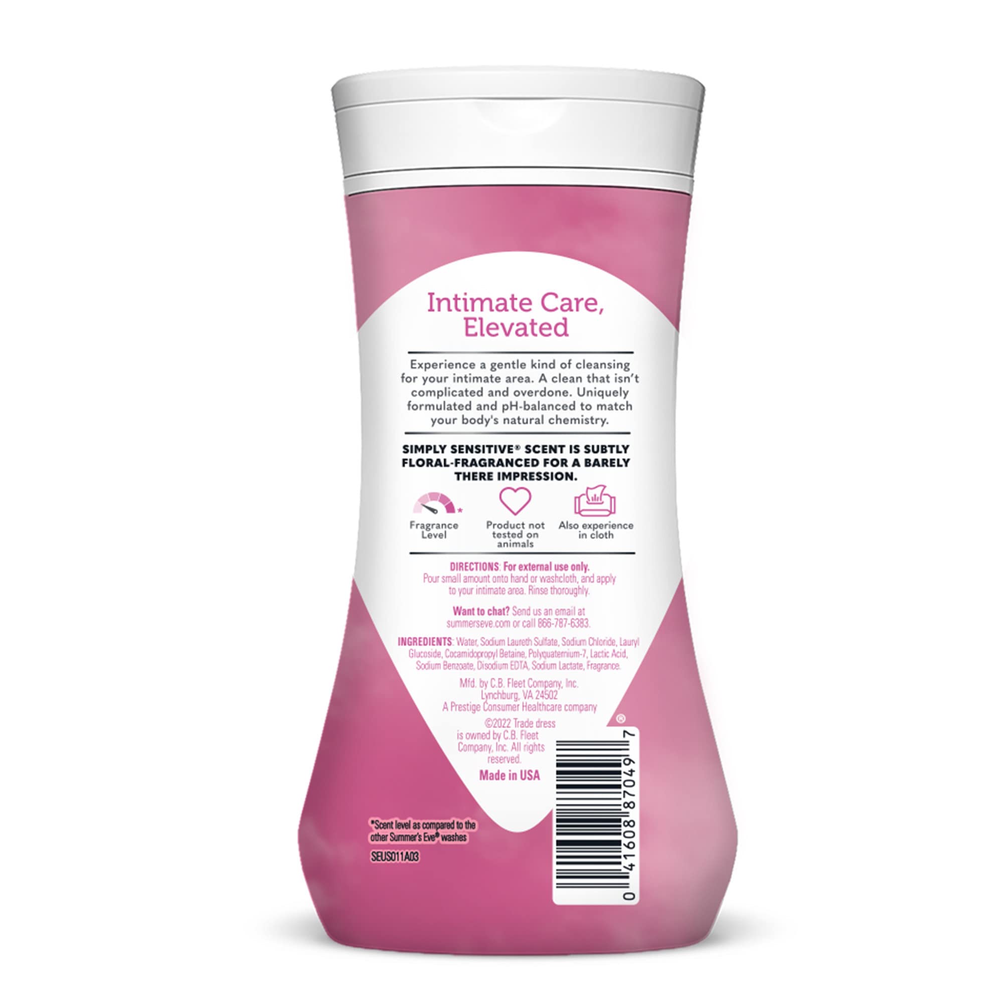 Summer's Eve Simply Sensitive travel-pack highlights portability for on-the-go care.