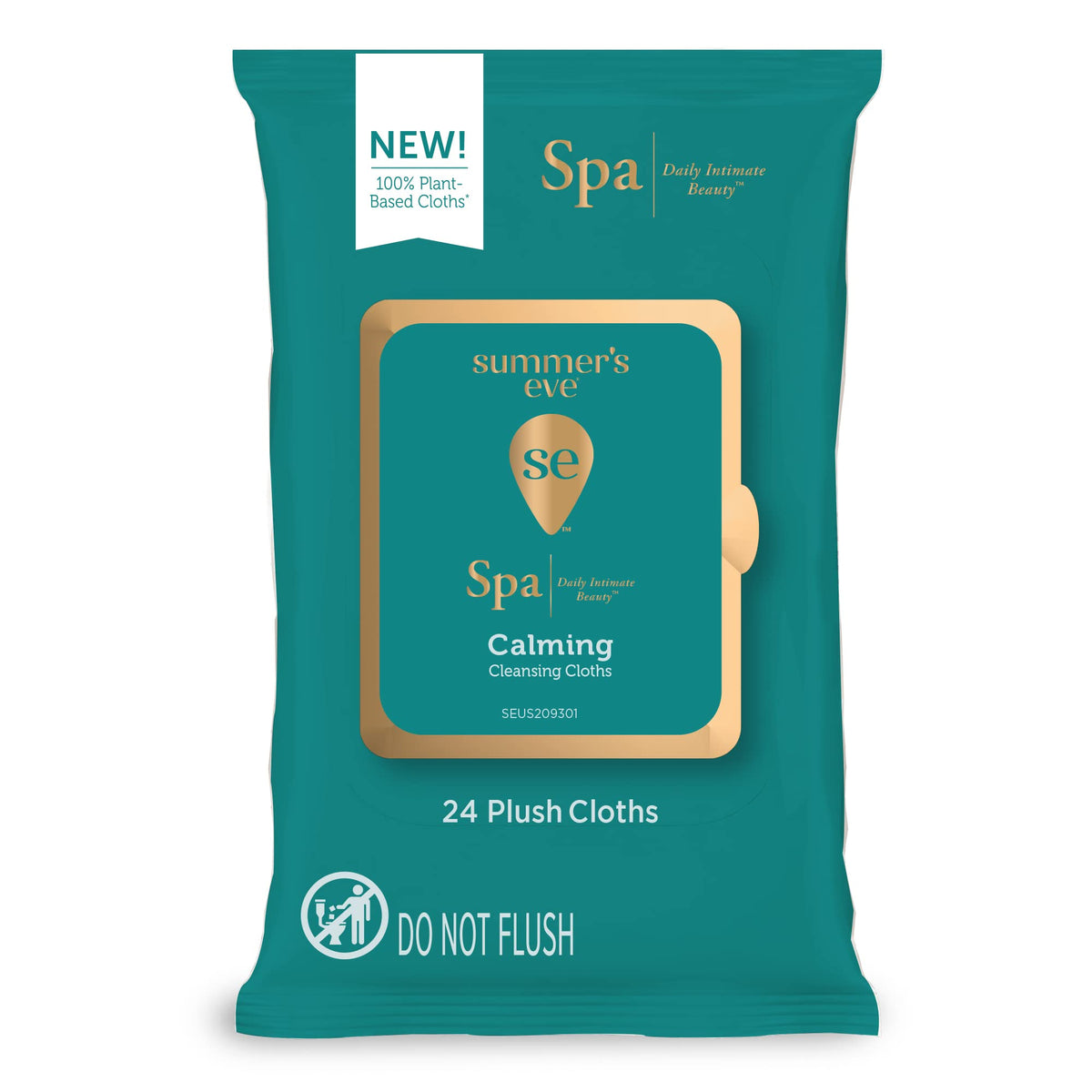 Summer's Eve Spa Calming Chamomile wipes offering gentle cleansing and freshness.