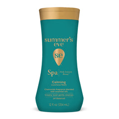 Summer's Eve Spa Calming Daily Wash bottle ideal for daily sensitive-skin cleansing.