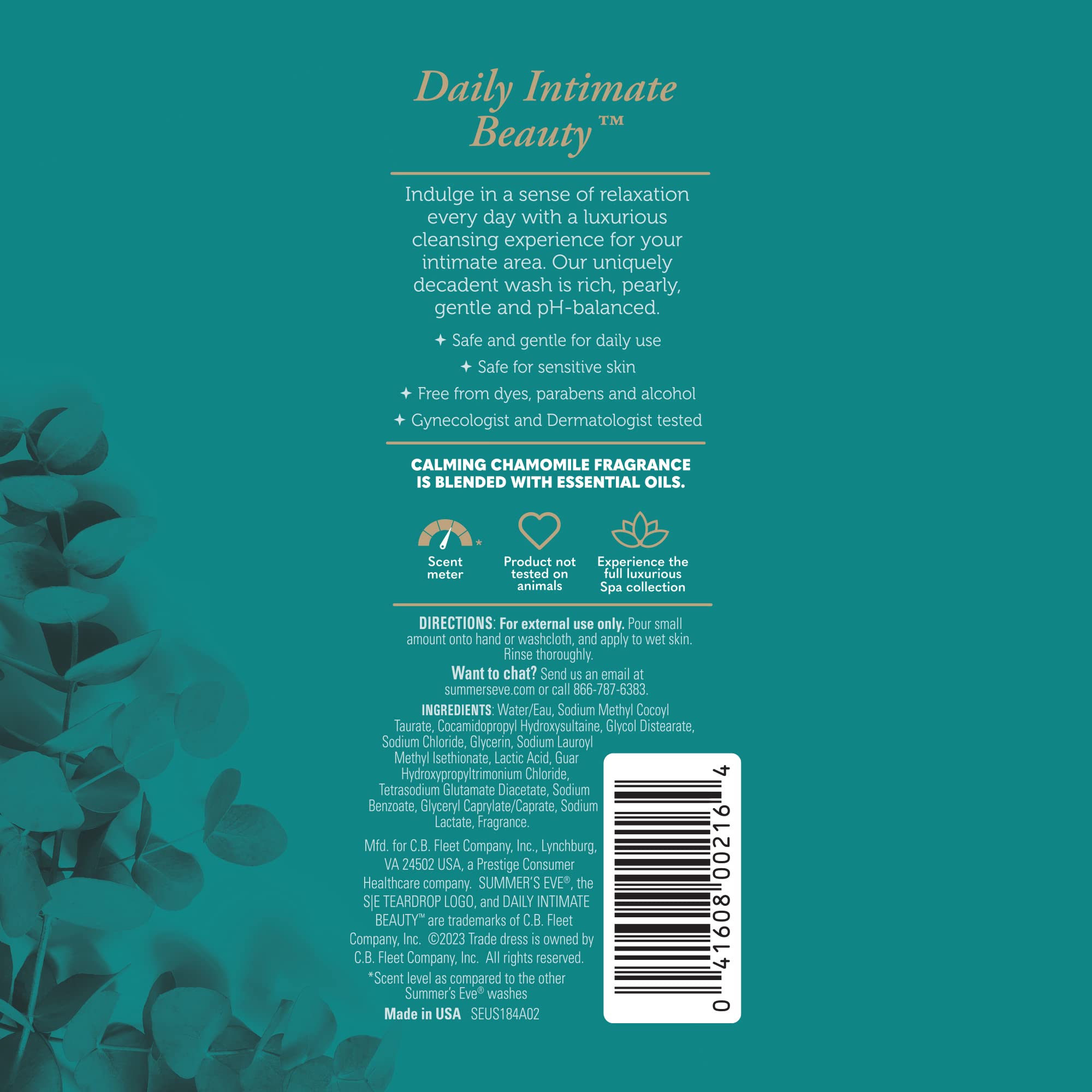 Summer's Eve Spa Calming Daily Wash hands usage demonstrates easy shower application.