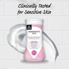 Packaging display of Summer's Eve Simply Sensitive free from dyes and parabens