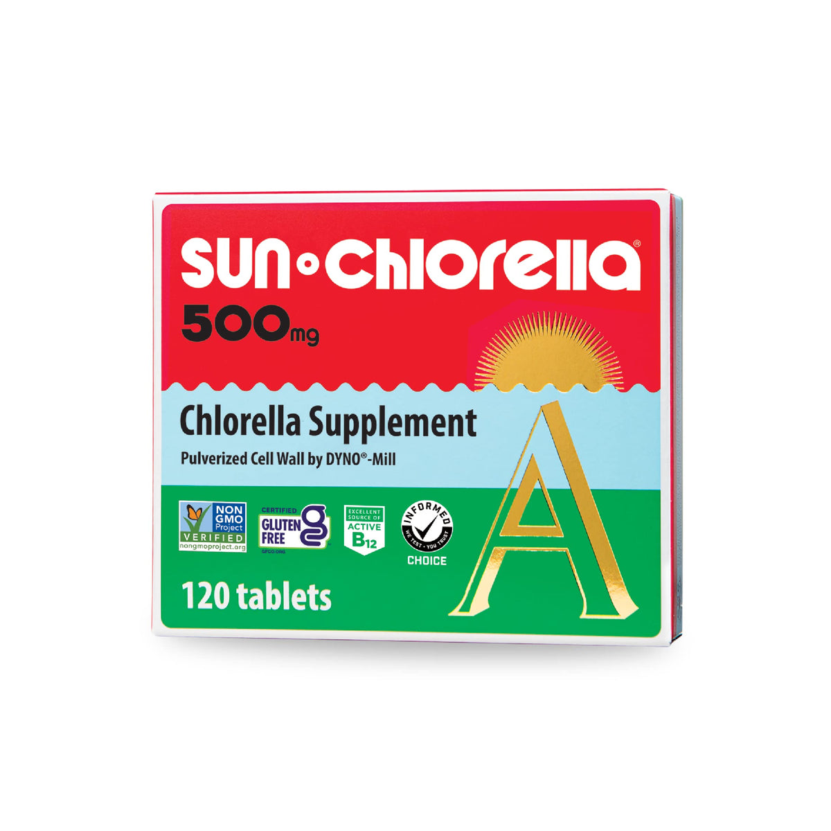 Sun Chlorella 500mg tablet on-the-go bottle boosts daily vitality.