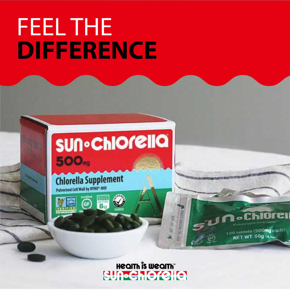 Sun Chlorella purity seal communicates rigorous testing and quality.