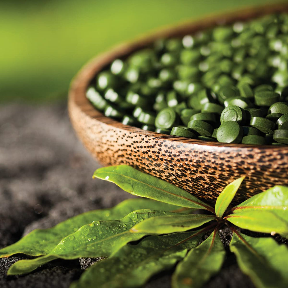 Sun Chlorella vitamin D content highlight on packaging.