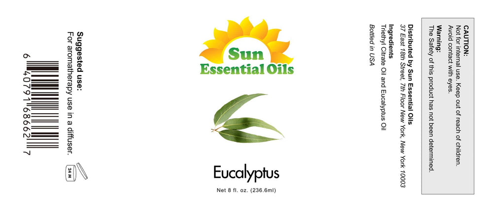Sun Essential Oils eucalyptus oil for diffuser creates crisp, spa-like ambiance.