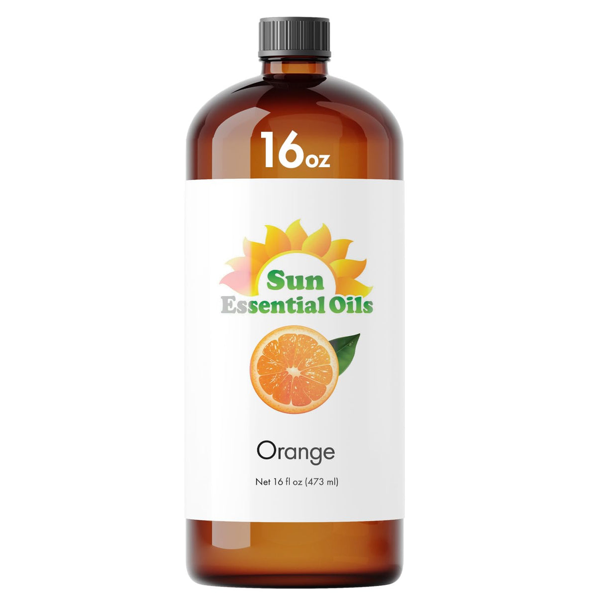 Sun Essential Oils Sweet Orange bottle close-up for vibrant home fragrance.