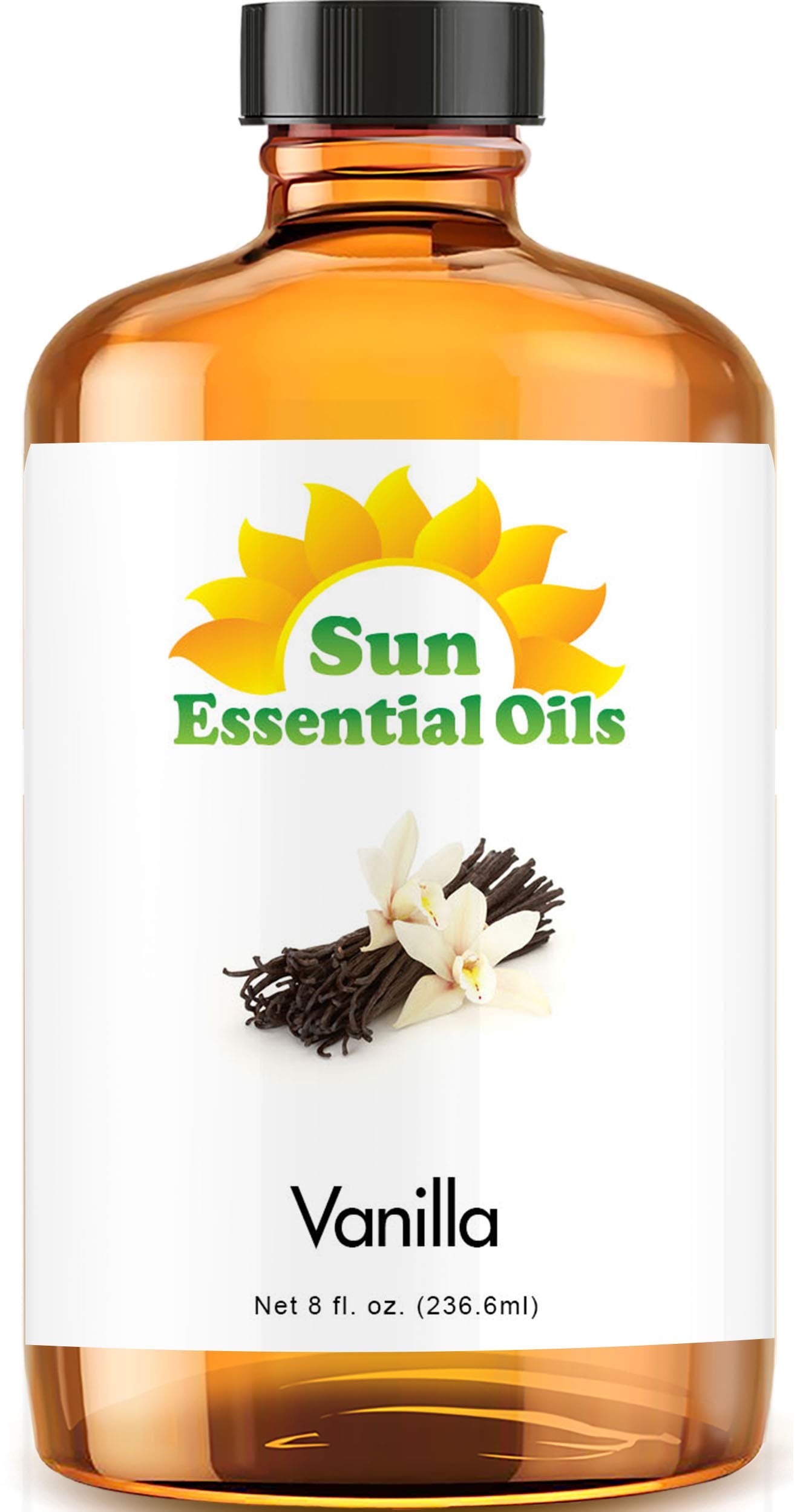 Sun Essential Oils Vanilla bottle with dropper for precise dosing