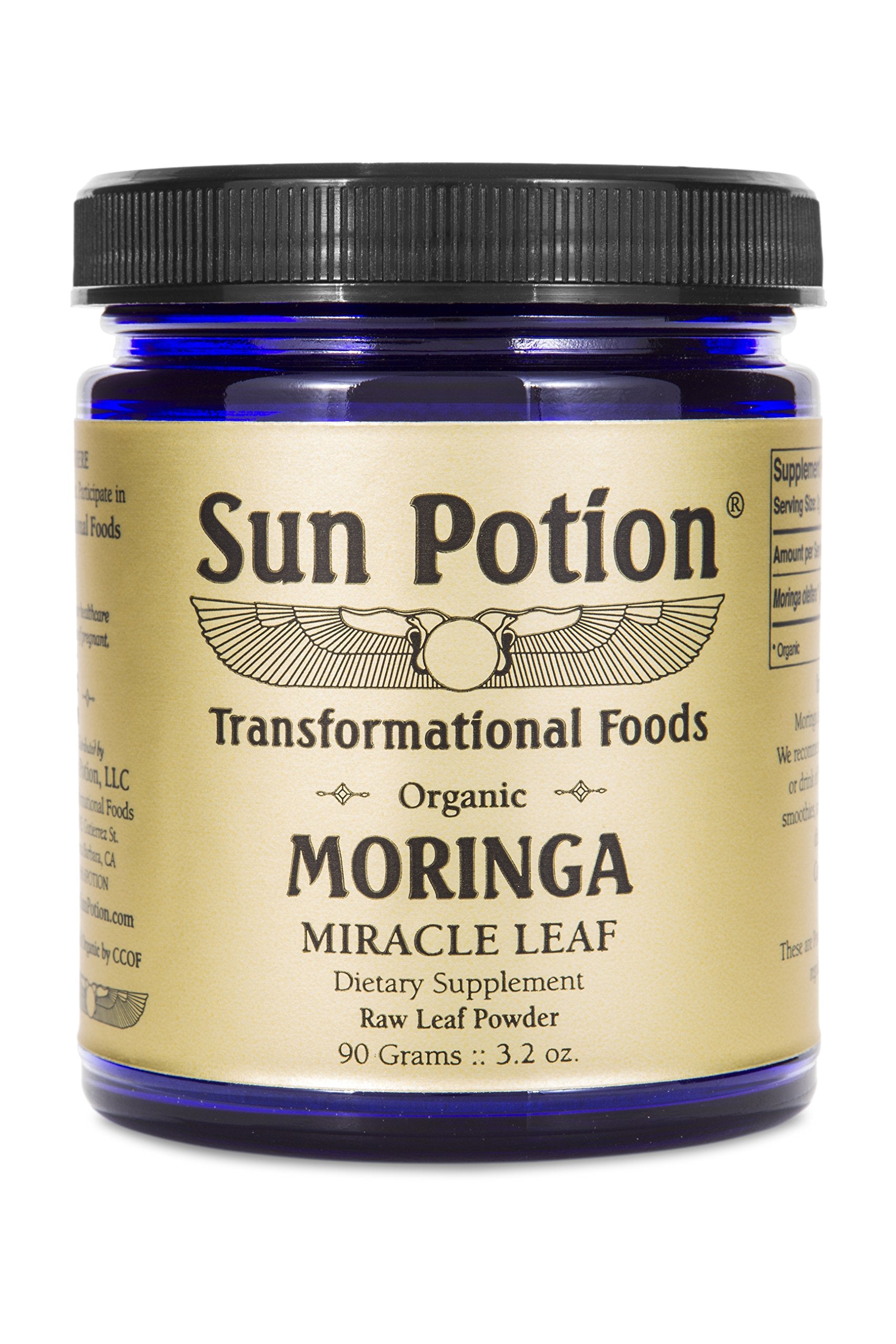 Sun Potion Moringa Leaf Powder jar (90g) for daily smoothies.