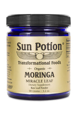 Sun Potion Moringa Leaf Powder jar (90g) for daily smoothies.