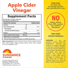 Sundance Apple Cider Vinegar Gummies held out for easy daily use.