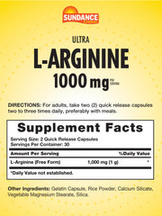 Close-up of Sundance arginine capsules highlighting quick-release design.
