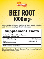 Close-up of Sundance Beet Root Capsules highlighting quick-release design for fast absorption.