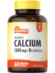 Sundance Calcium 1200 mg with D3 softgels bottle for easy daily use