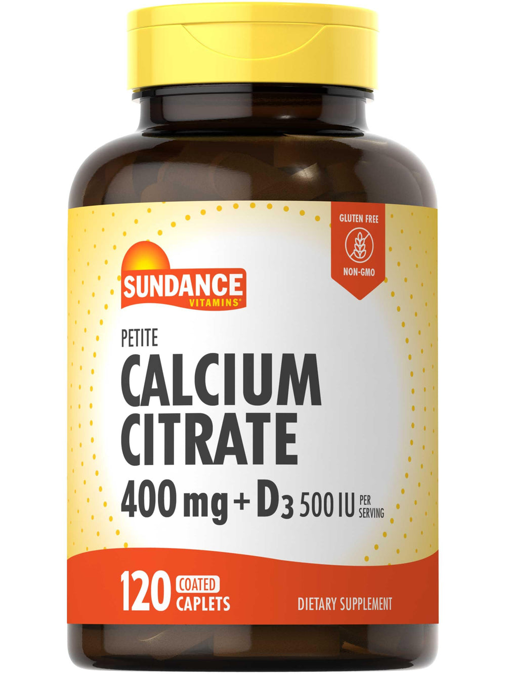 Sundance Calcium Citrate with D3 bottle front promotes easy daily intake.