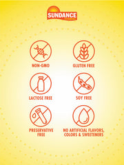 Sundance cold-pressed flaxseed oil label emphasizing quality and purity.