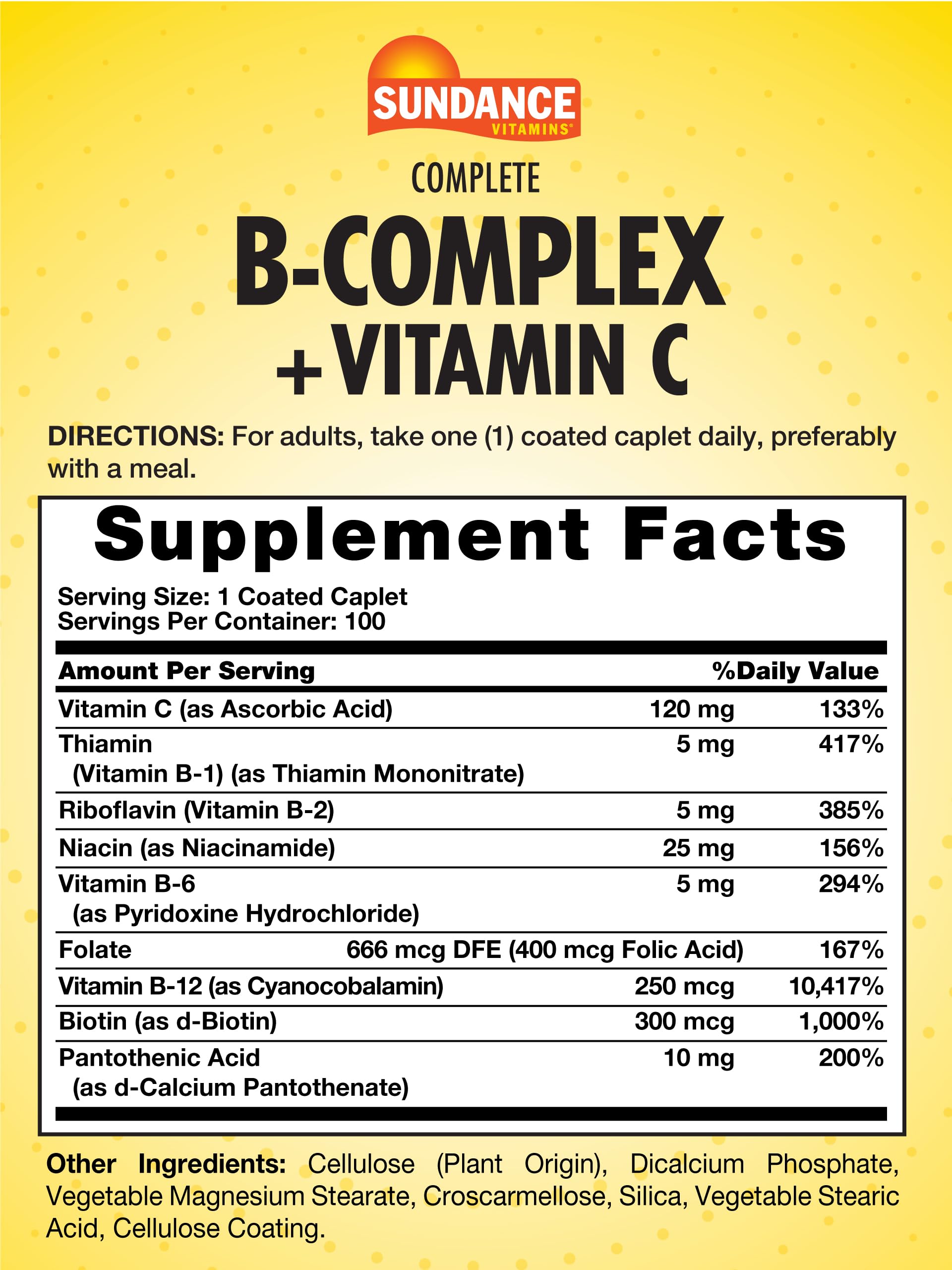 Sundance Complete B-Complex caplet swirl demonstrates smooth coating for comfortable daily intake.