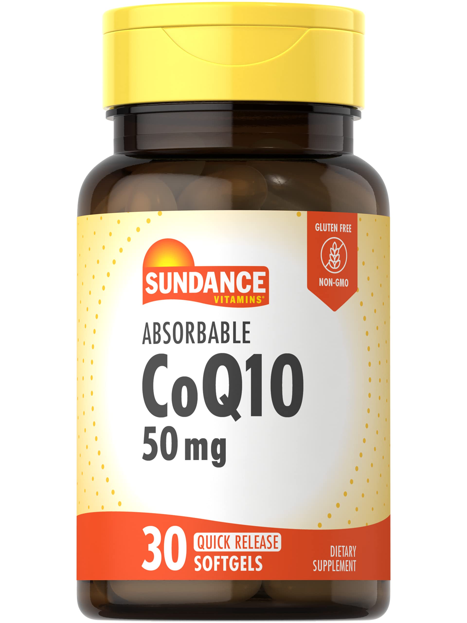 Sundance CoQ10 50mg softgels bottle front view for daily routine