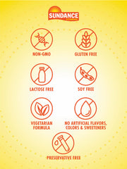Sundance packaging shot emphasizing gluten-free, plant-based supplement for wellness