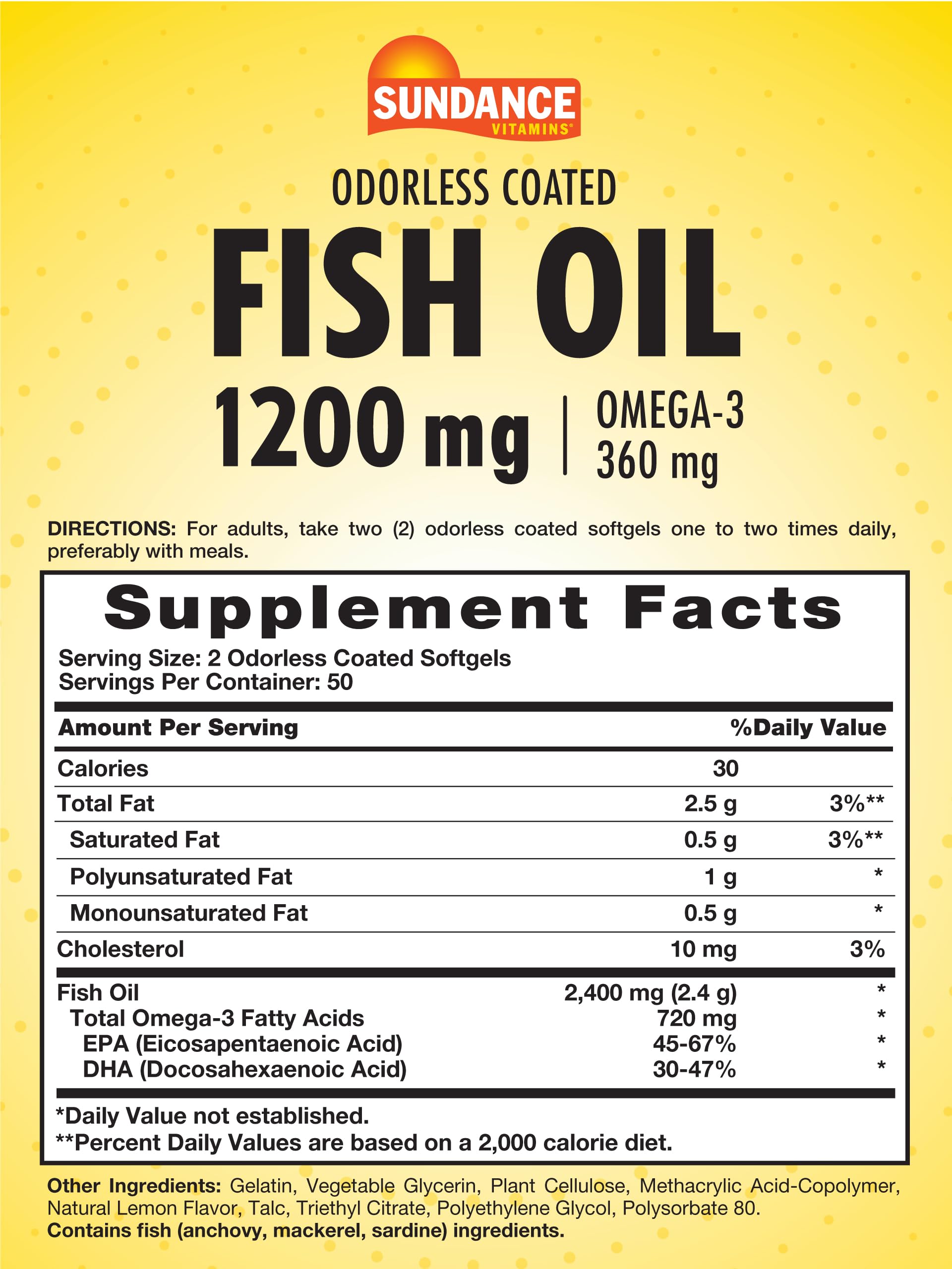 Sundance lemon-flavored softgels close-up highlighting easy swallow