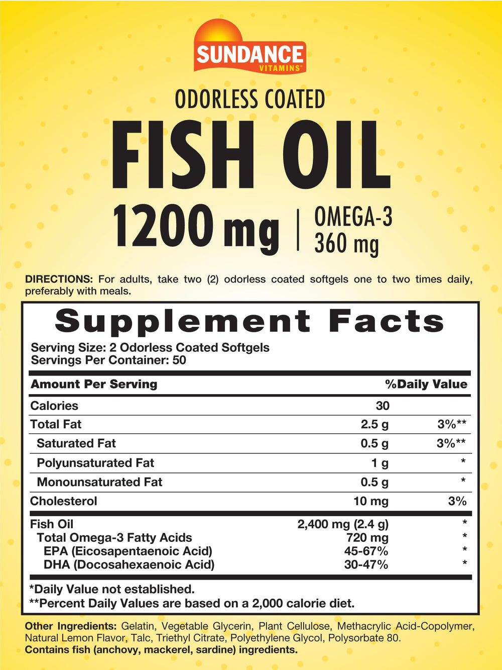 Sundance lemon-flavored softgels close-up highlighting easy swallow