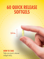 Daily dosing scene for Sundance Vitamin E showing one softgel per day.