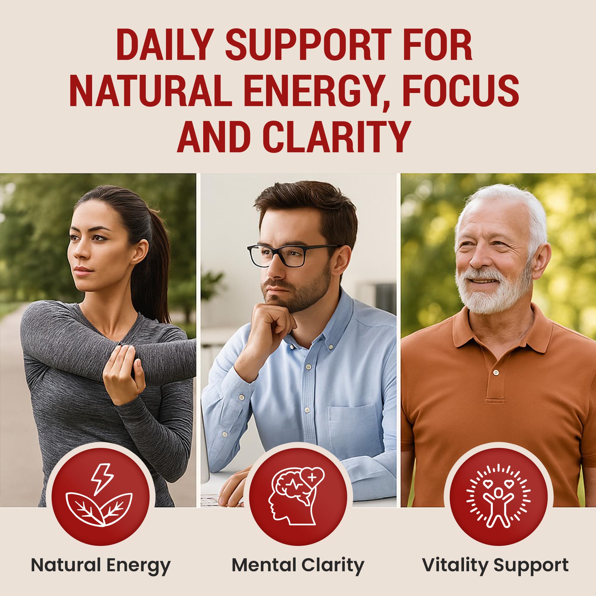 Serving capsules beside water for easy daily intake and routine energy support