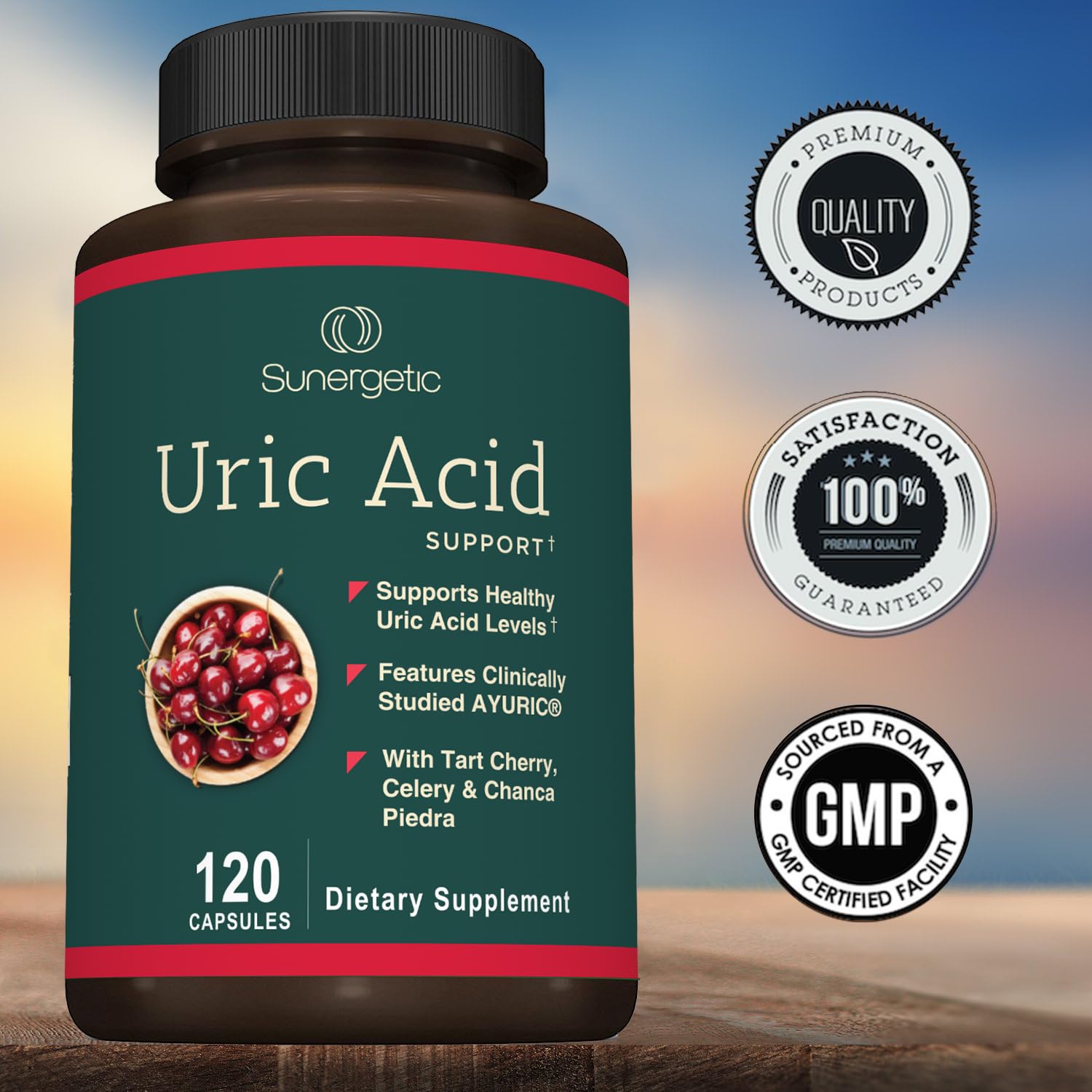 Sunergetic Chanca Piedra herb label features traditional kidney-support herbs