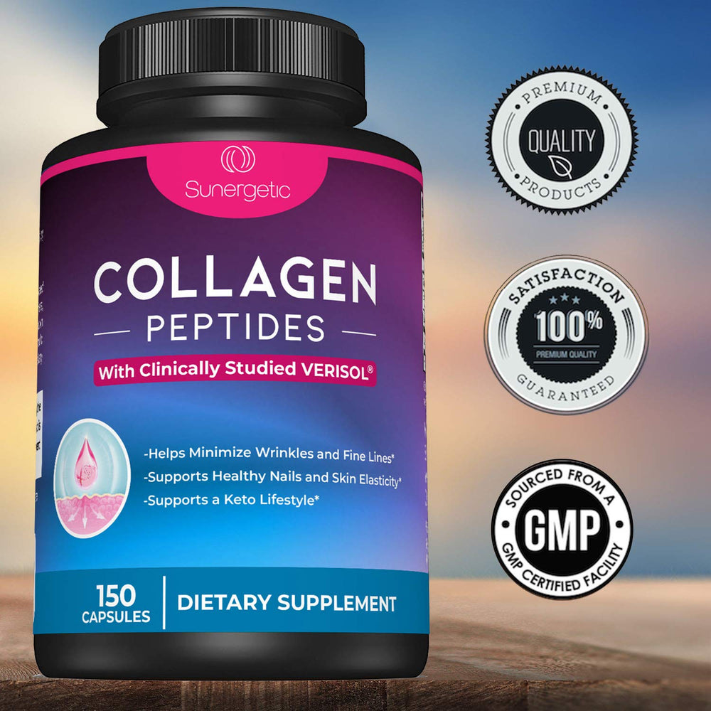 Packaging shows GMP and facility quality indicators for Sunergetic.