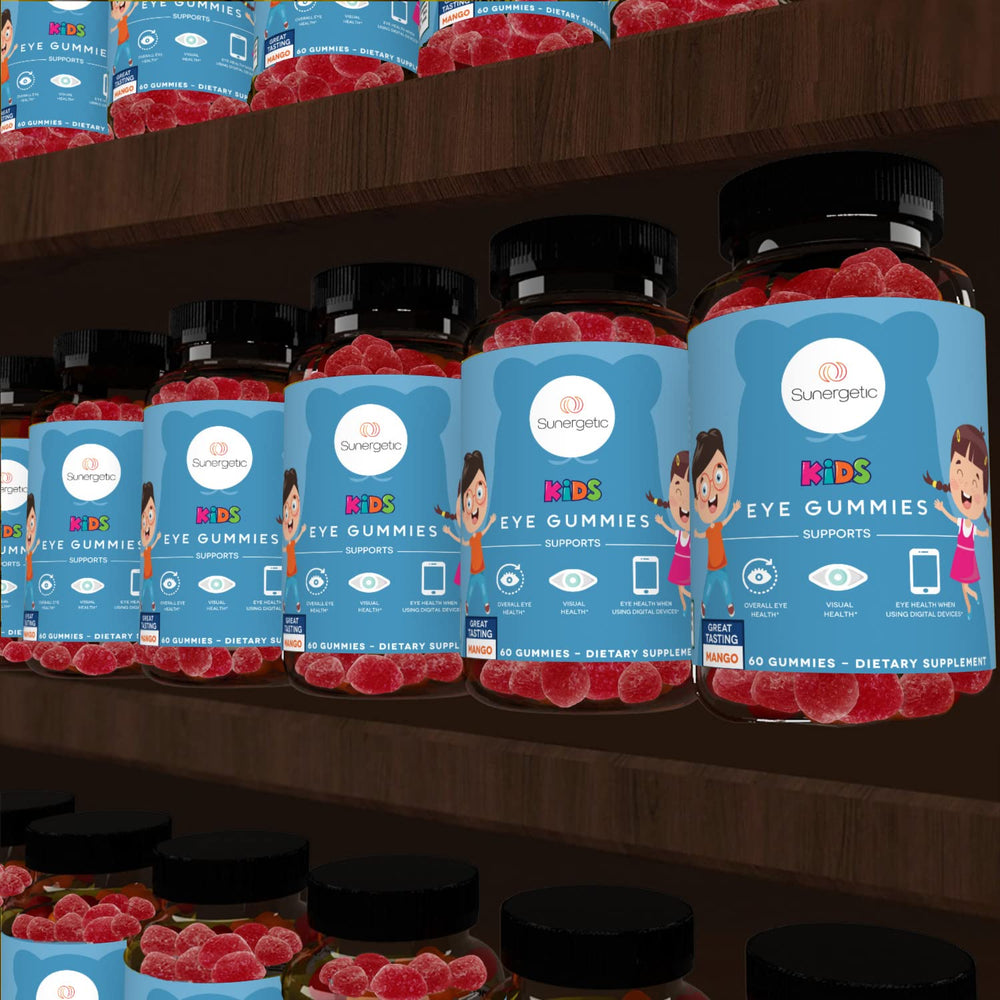 Sunergetic no synthetic preservatives claim visible on box.