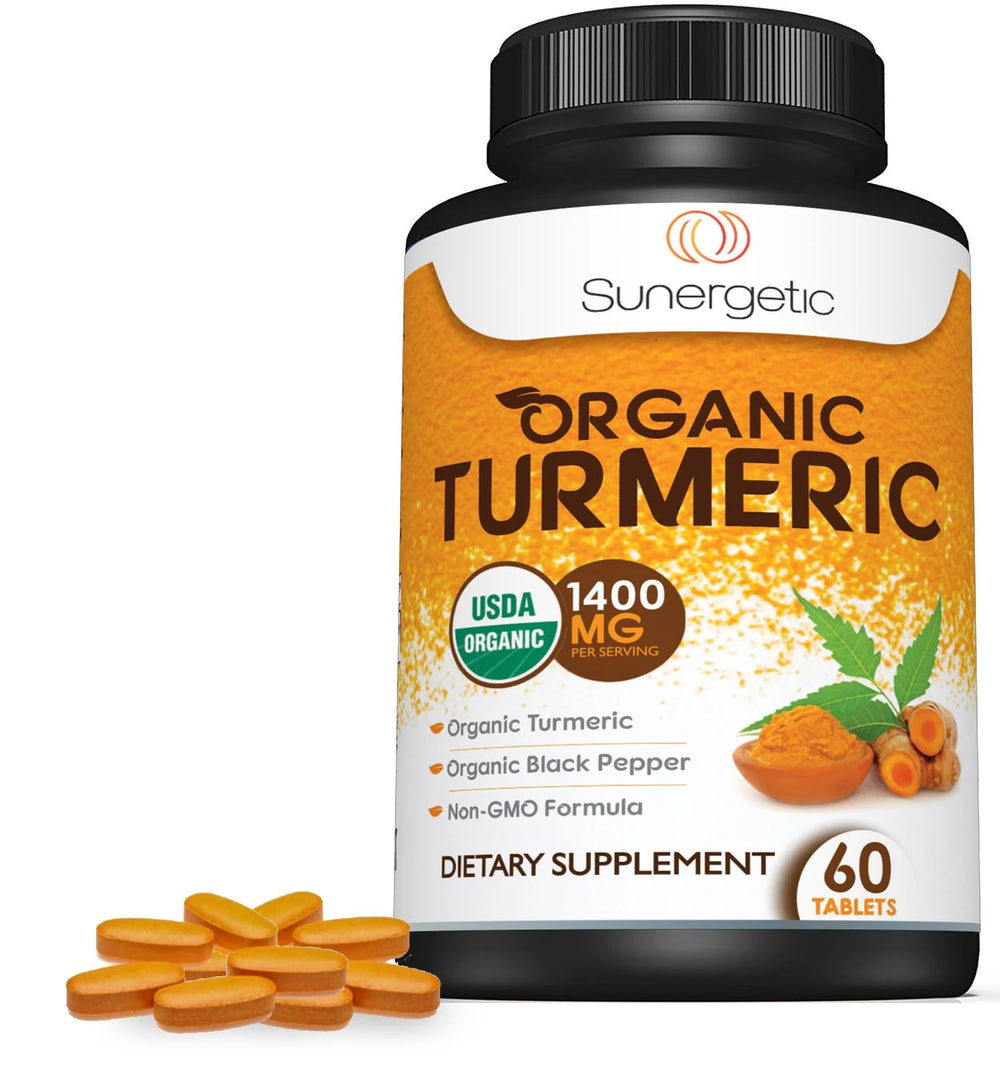 Sunergetic turmeric capsules are gluten-free, soy-free, and dairy-free for sensitive diets.