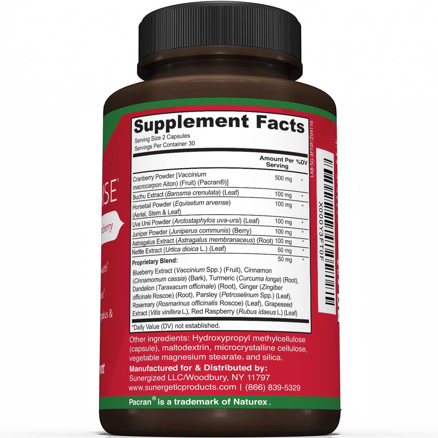 Sunergetic Kidney Cleanse capsules close-up for easy swallowing