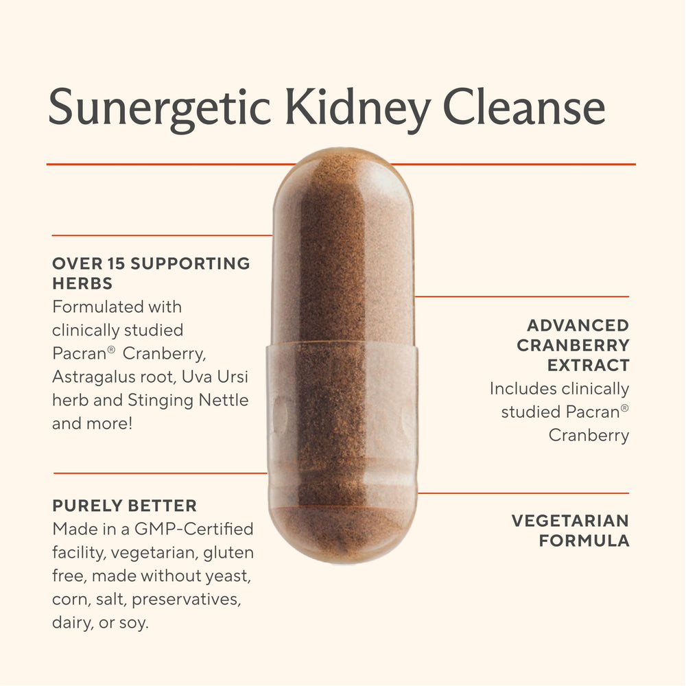 Sunergetic Kidney Cleanse ingredients ensemble shot