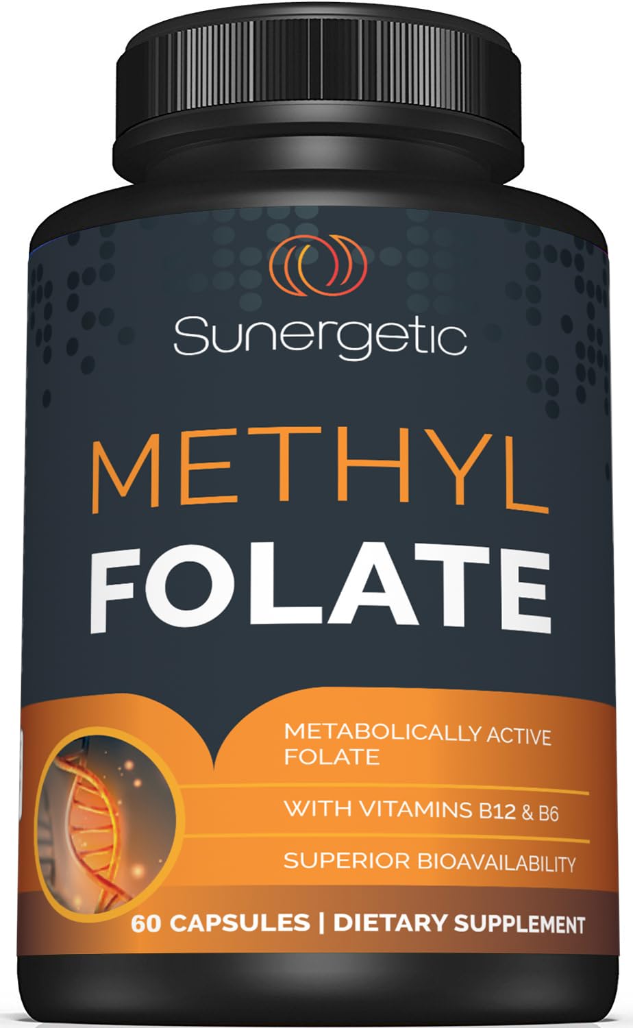 Sunergetic Premium Methyl Folate bottle for daily wellness