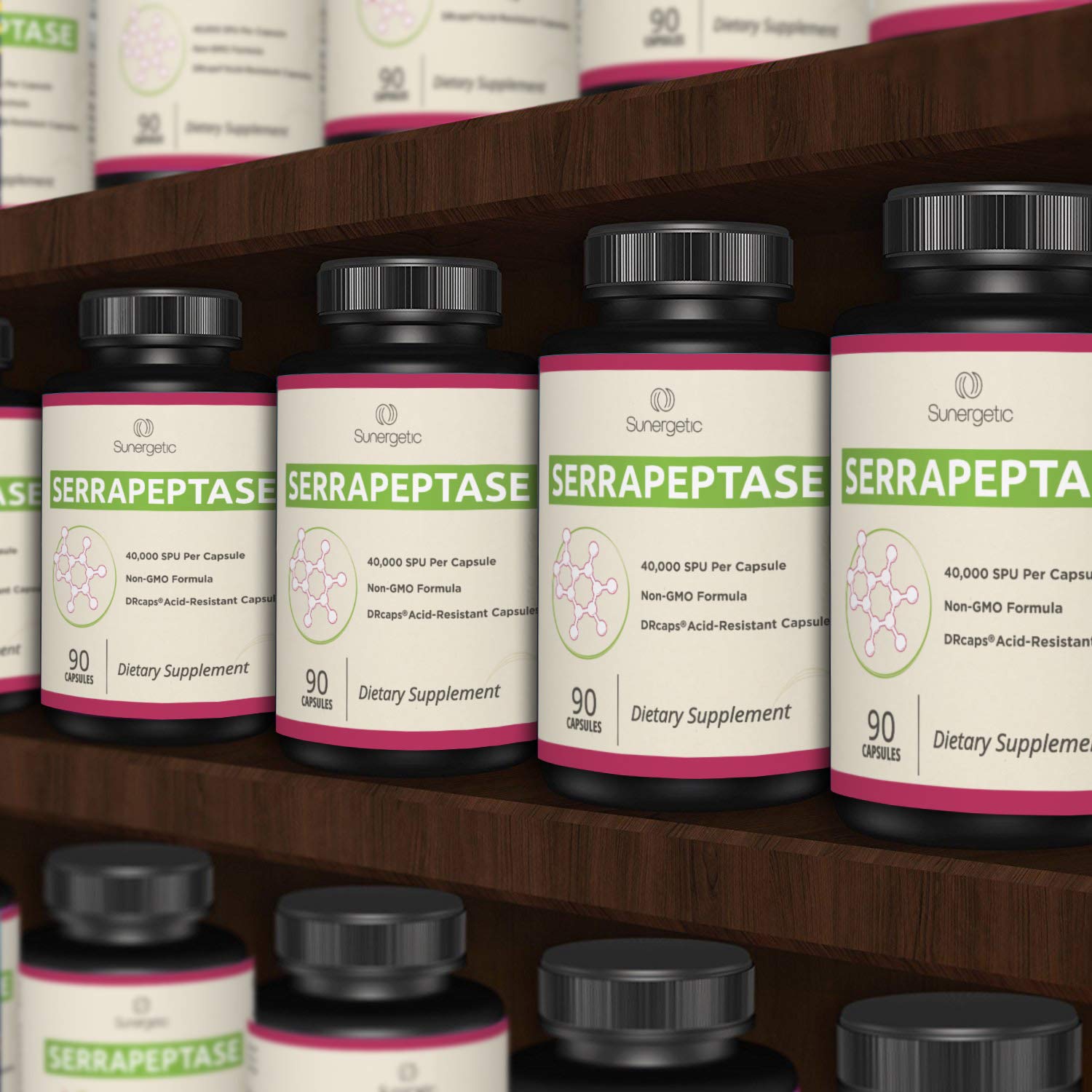 Sunergetic GMP facility badge signals quality manufacturing standards and safety.