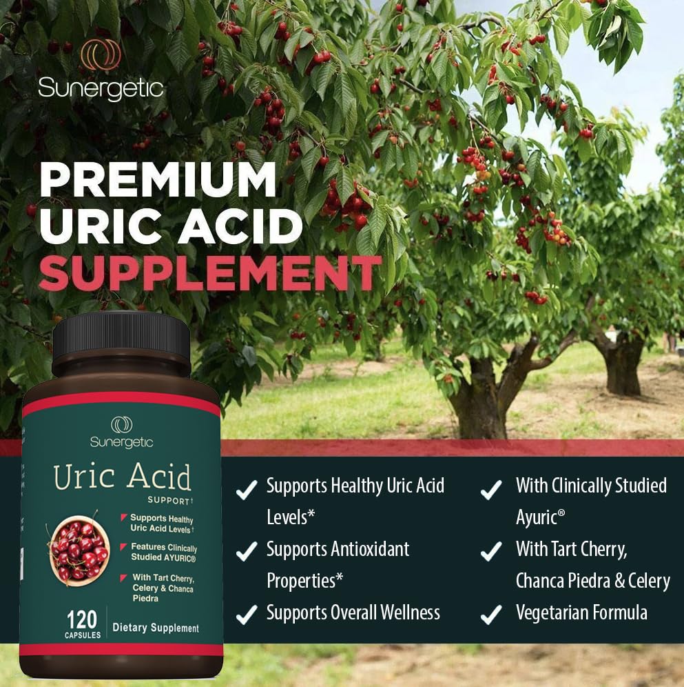 Sunergetic Tart Cherry powder container shows antioxidant-rich fruit