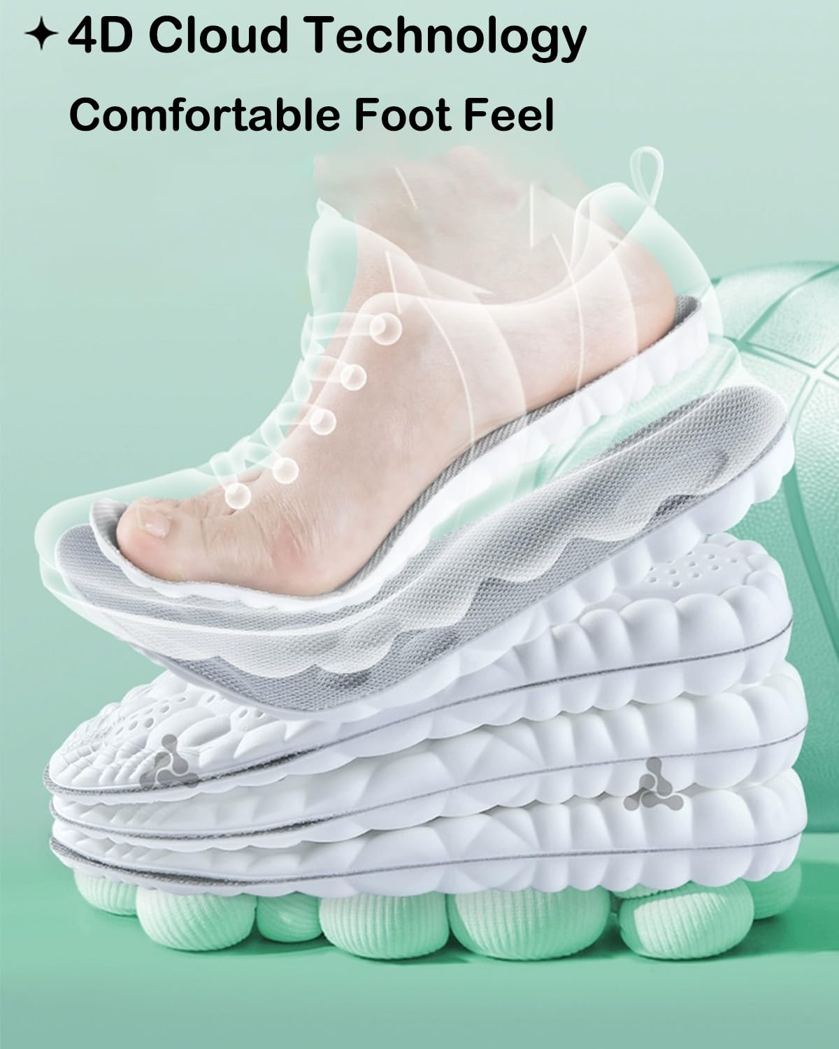 sunerme arch-support insoles; promotes foot stability and balance
