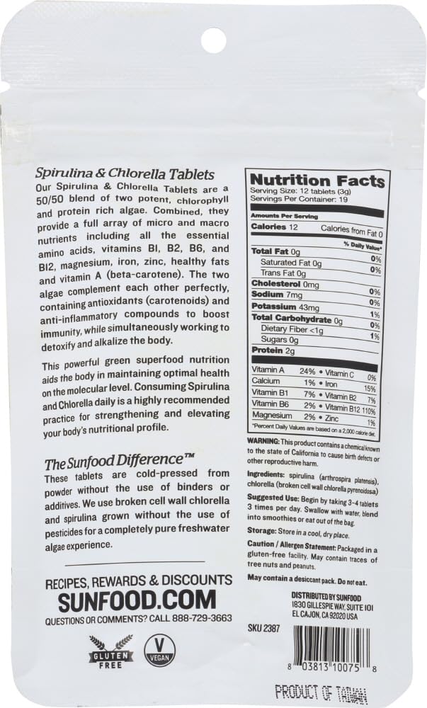 Sunfood 2 oz bag packaging highlighting natural ingredients.