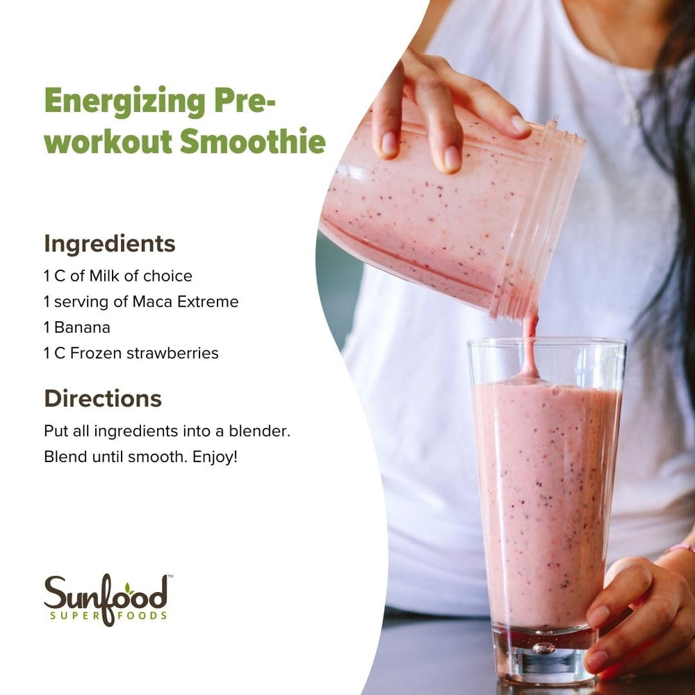 Sunfood Maca Extreme added to coffee or latte for a tasty energy boost